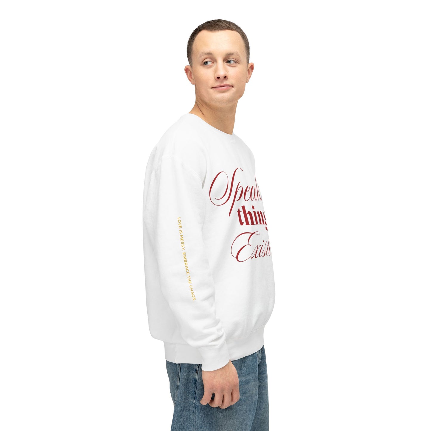 Speak Things Into Existence – Unisex Lightweight Crewneck Sweatshirt