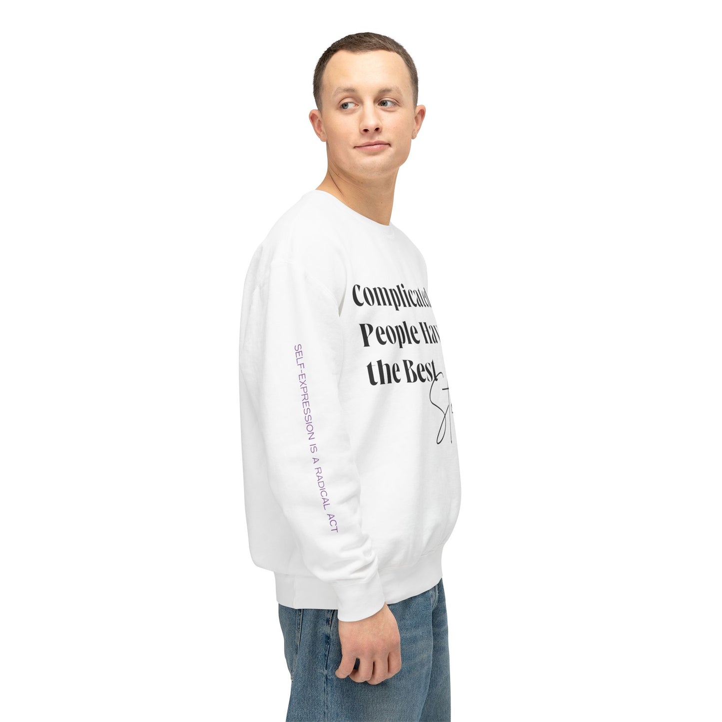 Complicated People Have the Best Stories – Unisex Lightweight Crewneck Sweatshirt