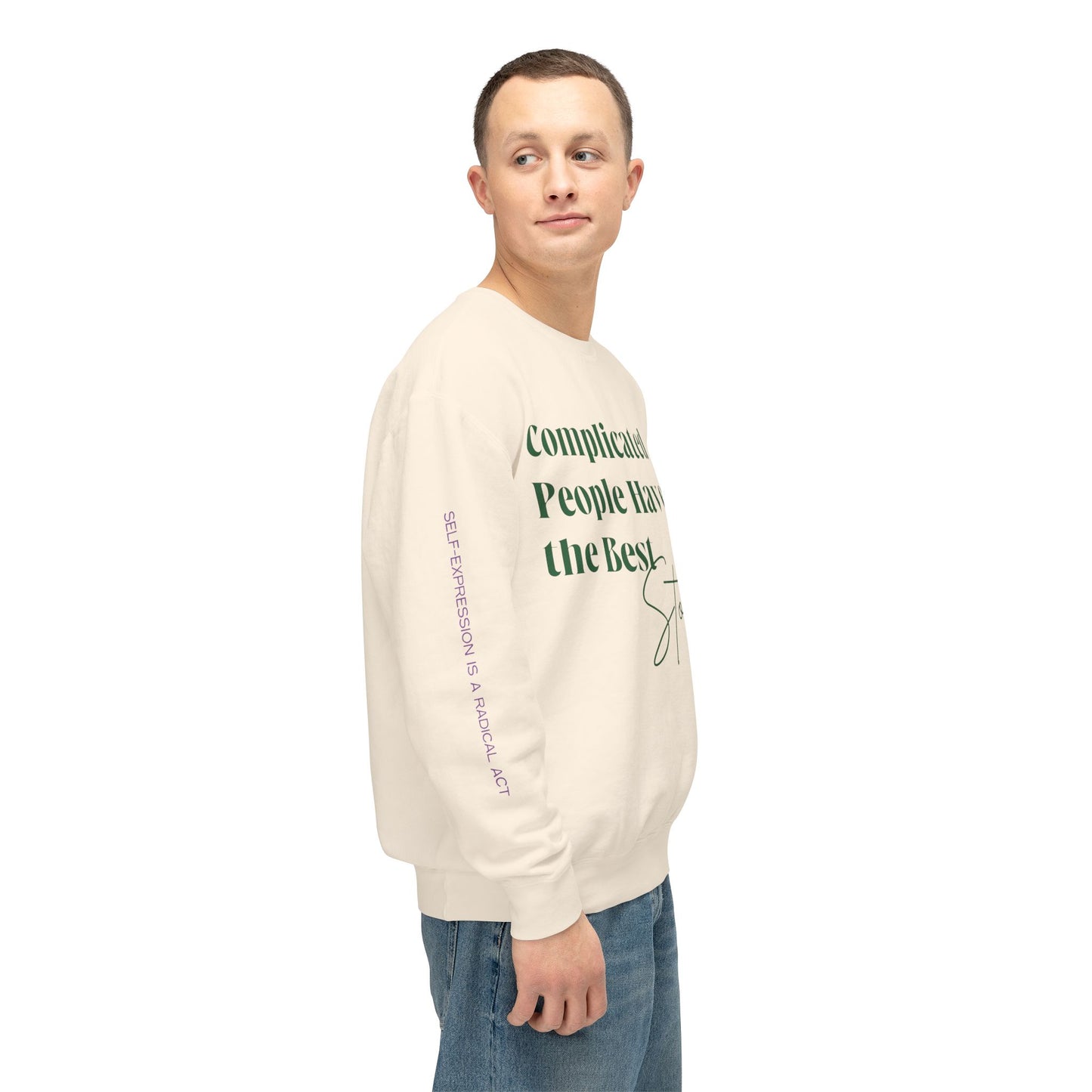Complicated People Have the Best Stories – Unisex Lightweight Crewneck Sweatshirt