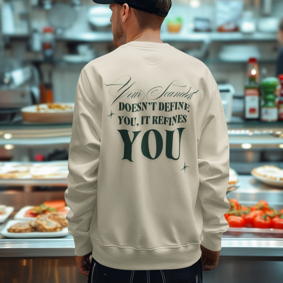 Your Scandal Doesn’t Define You, It Refines You — Unisex Lightweight Crewneck Sweatshirt