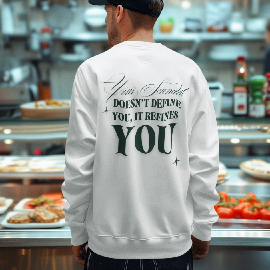 Your Scandal Doesn’t Define You, It Refines You — Unisex Lightweight Crewneck Sweatshirt