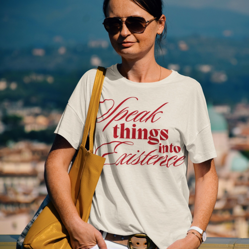 Speak Things Into Existence – Women’s Maple Tee