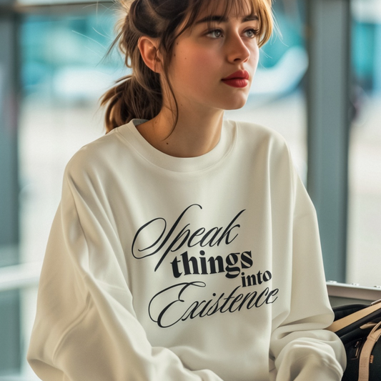 Speak Things Into Existence – Unisex Lightweight Crewneck Sweatshirt