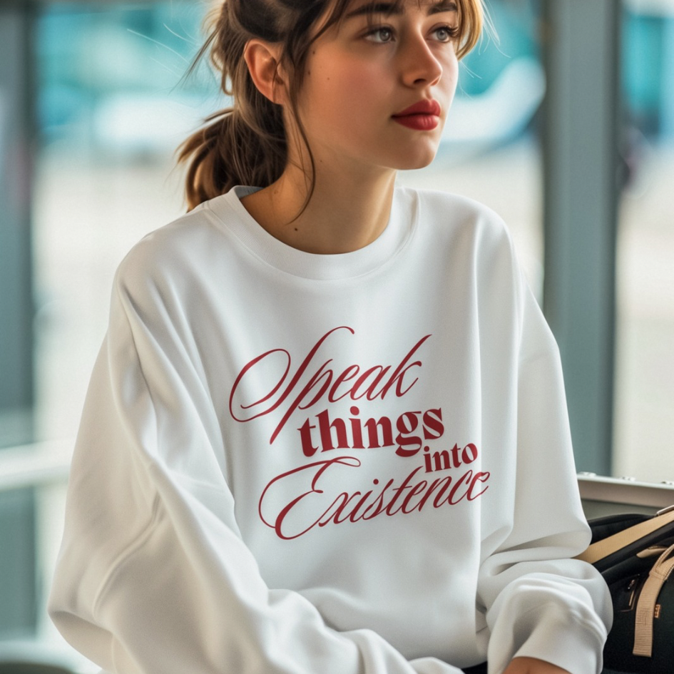 Speak Things Into Existence – Unisex Lightweight Crewneck Sweatshirt